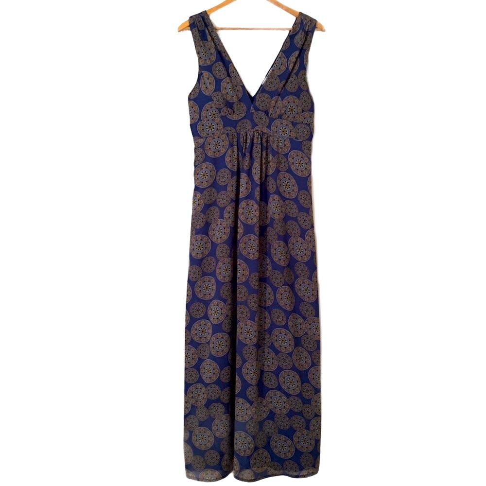 Sandra Darren Maxi V-neck Sleeveless Dress size 10